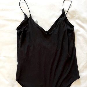 GAZE | Black Simple Bodysuit with Cute Straps Size XS/